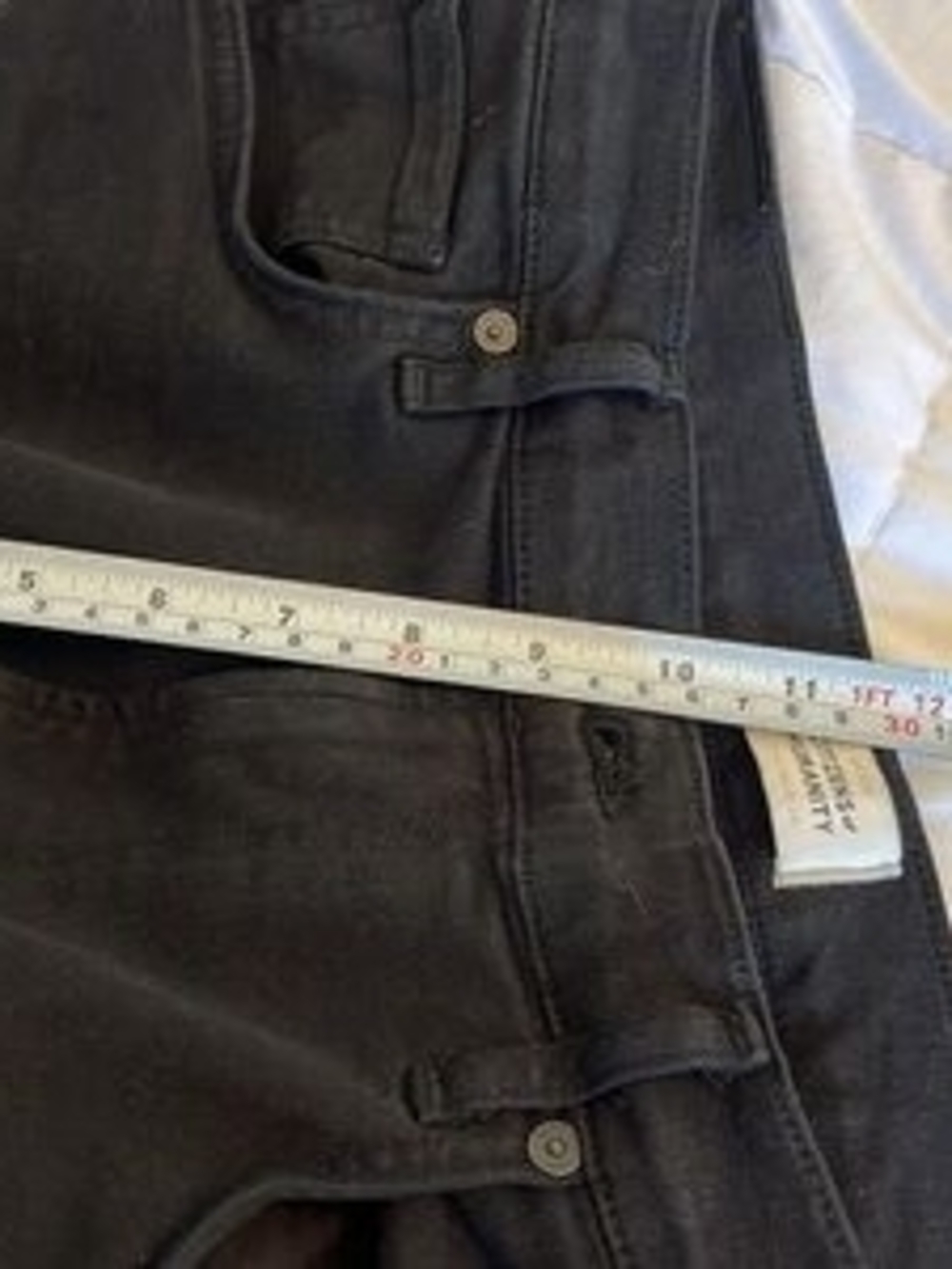 Citizens Of Humanity Black Denim Jeans with Leather Patch - Picture 8 of 11